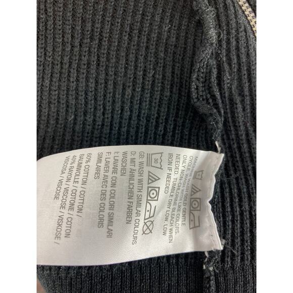 H By Halston Black Ribbed Cardigan Side Zip Size XL - Picture 5 of 6